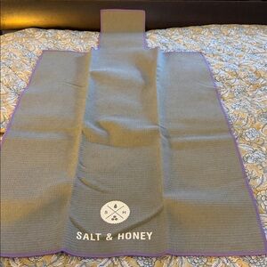 Salt & Honey Gray Towel with Purple Trim